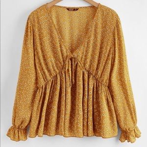 Shein floral peplum babydoll blouse